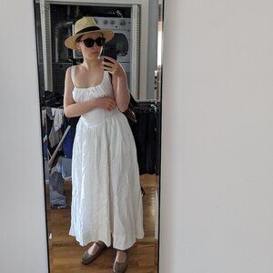 Balia White 100% Linen Reformation Dress, Size 6